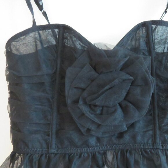 URBAN OUTFITTERS OUT FROM UNDER Rosabelle Tulle Rose Corset Black Whimsigoth NWT - Picture 3 of 14